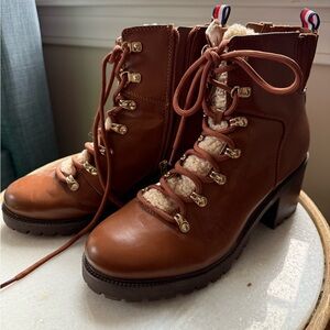 Tommy Hilfiger brown shearling boots, size 9.5
